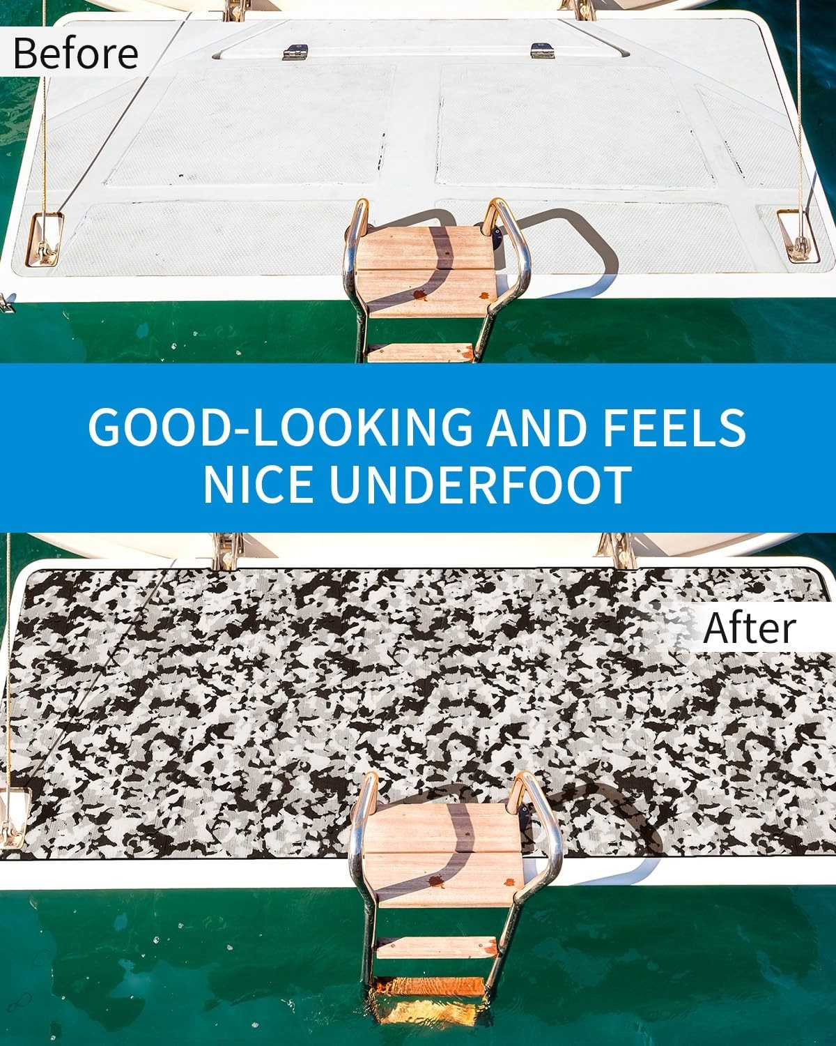 Self-Adhesive EVA Foam Non-Slip Marine Decking Mat for Boats, RVs, Kayaks & SUPs