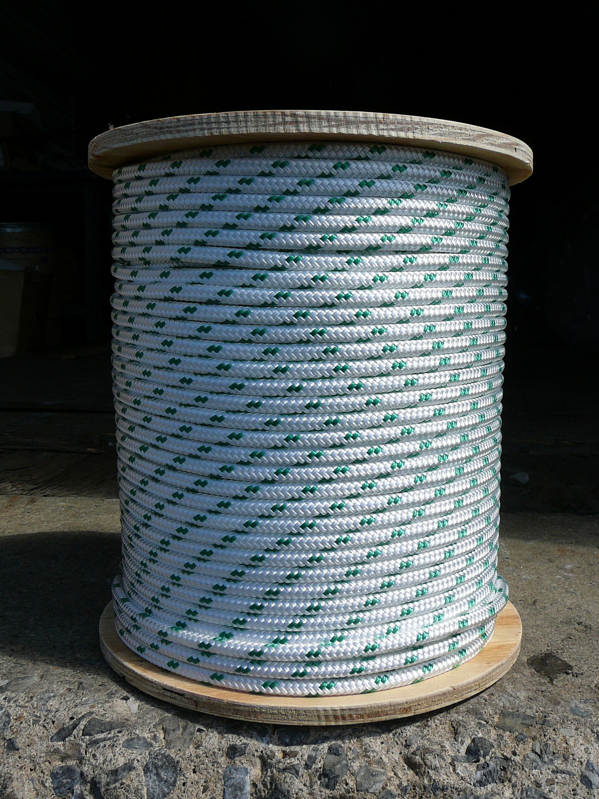 Sailboat Rigging Rope 5/16″ x 100′ White/Green Double Braided Sheet Halyard Line