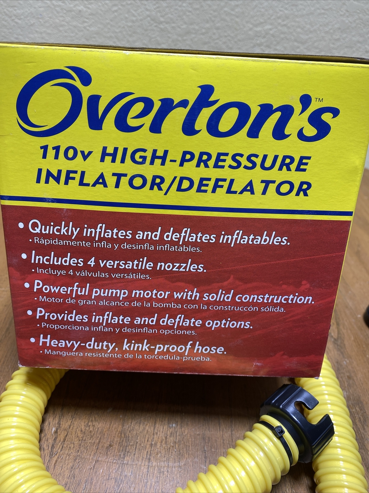 OVERTONS High Pressure PUMP Inflator & Deflator 110v MARINE AUTO BOAT