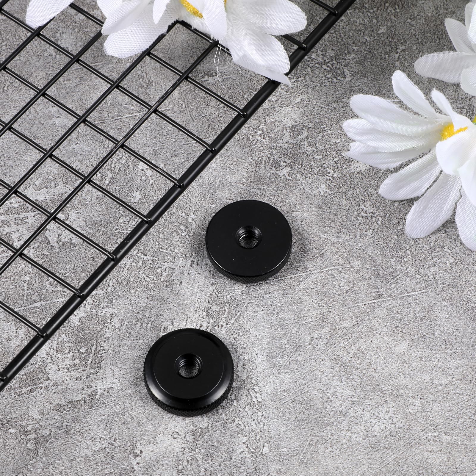 Xelsluthe 2 Pack Thumb Nuts, 1/4-20 Knob 25mm Female Wheel Lock Black