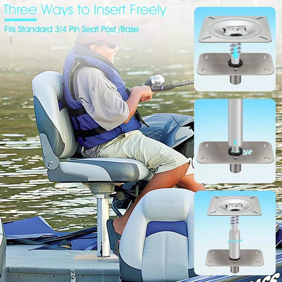 CLLOMAGY Boat Seat Base Mount 1pack 4×8 Stainless Steel, Metallic