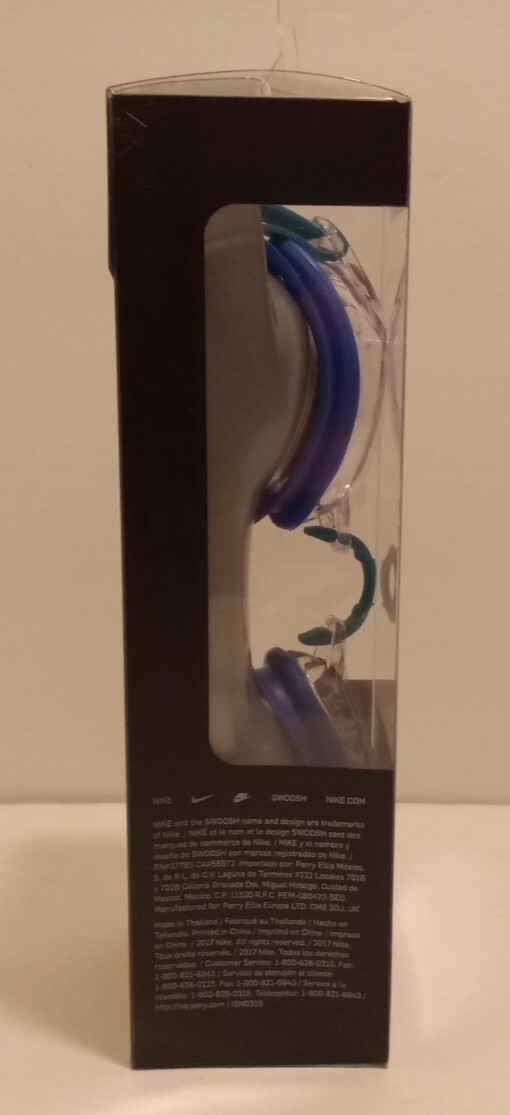 2017 Nike Chrome Swim Training Goggles Green Blue One Size NEW Unused Packaging