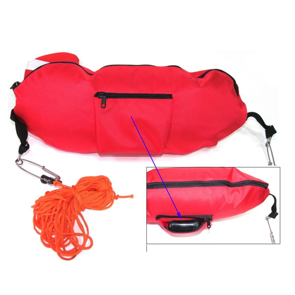 Durable Nylon Spearfishing Torpedo Buoy Snorkeling Float Dive Flag Rope Line