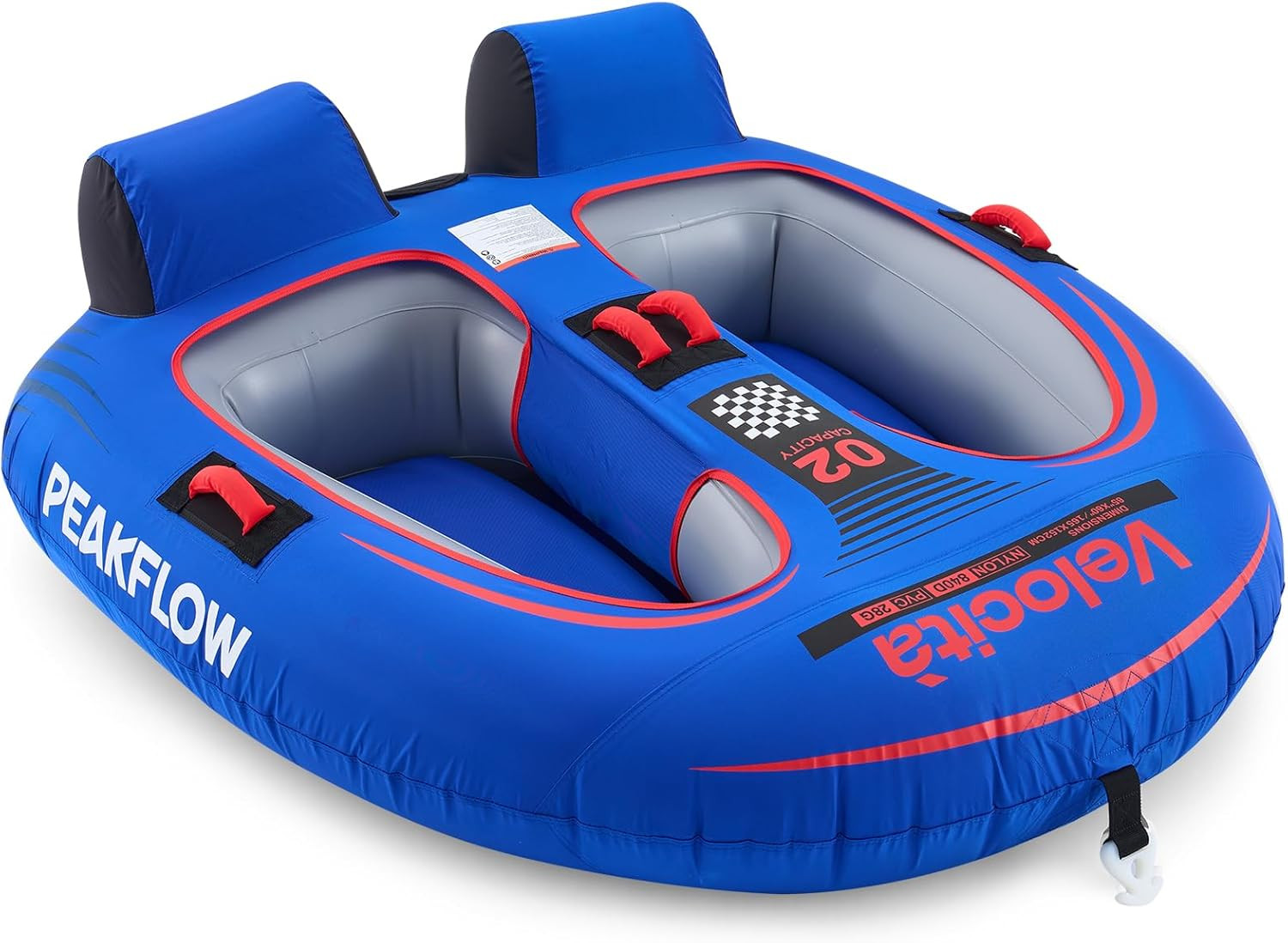 2 Person Towable Boat Tube 65×60 Inflatable Tube Lake