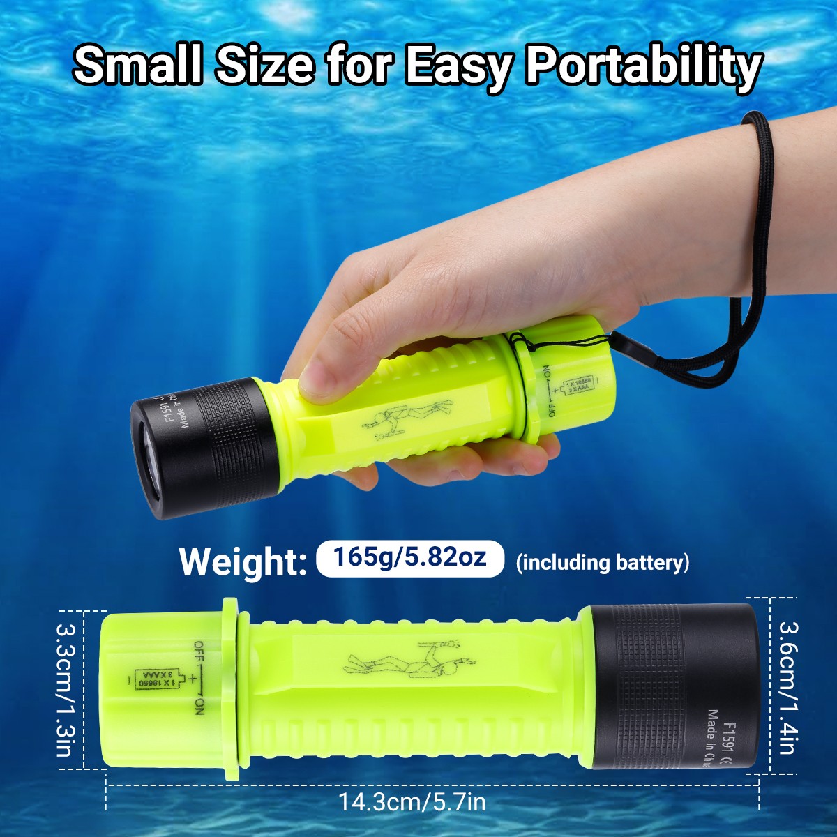 Underwater 80ft Diving Flashlight Waterproof Scuba Dive Torch Snorkeling Light