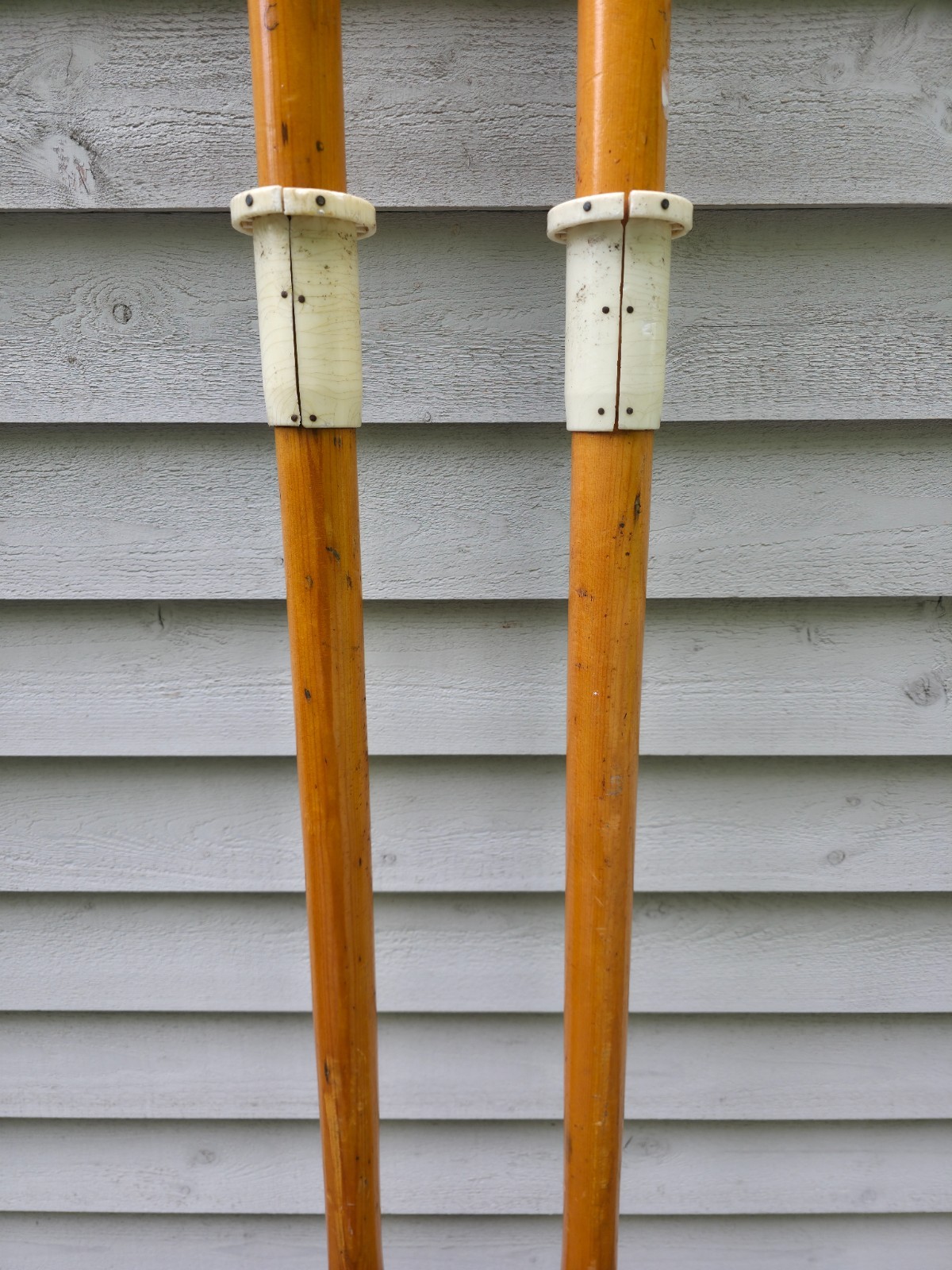 GREAT VINTAGE Old Wooden Paddles Oars LECKIES Measures 84″