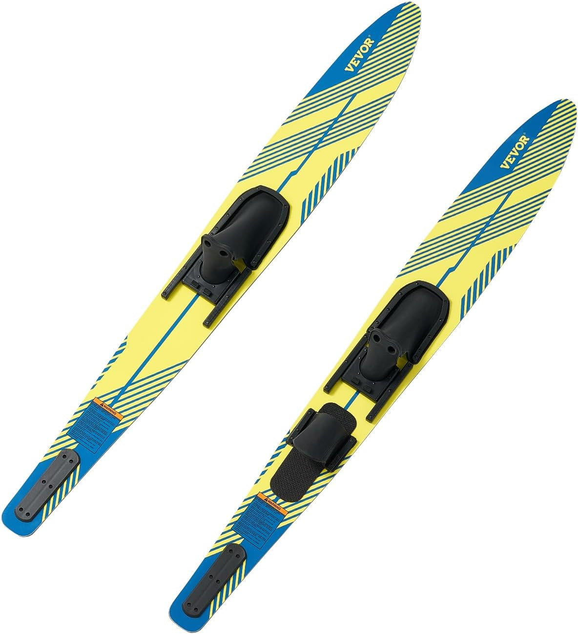 Adult Water Skis with Adjustable Bindings & Padded Toe Plate, 300 Lbs Capacity