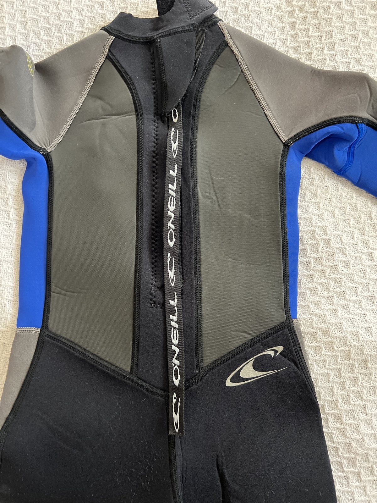 O’NEILL Hamer Full Body Wet Suit Back Zip Womens Size 8 Black Gray & Blue