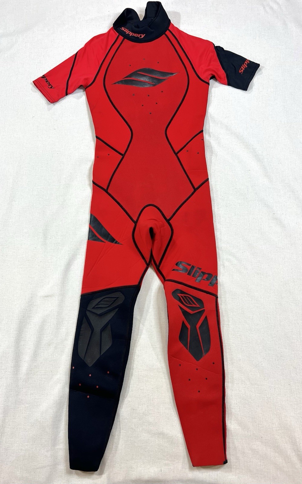 Slippery Wetsuit Short Sleeve + Jacket 2 Piece Neoprene Red Black Unisex Small