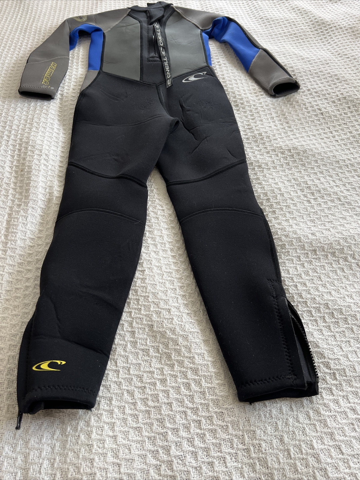 O’NEILL Hamer Full Body Wet Suit Back Zip Womens Size 8 Black Gray & Blue