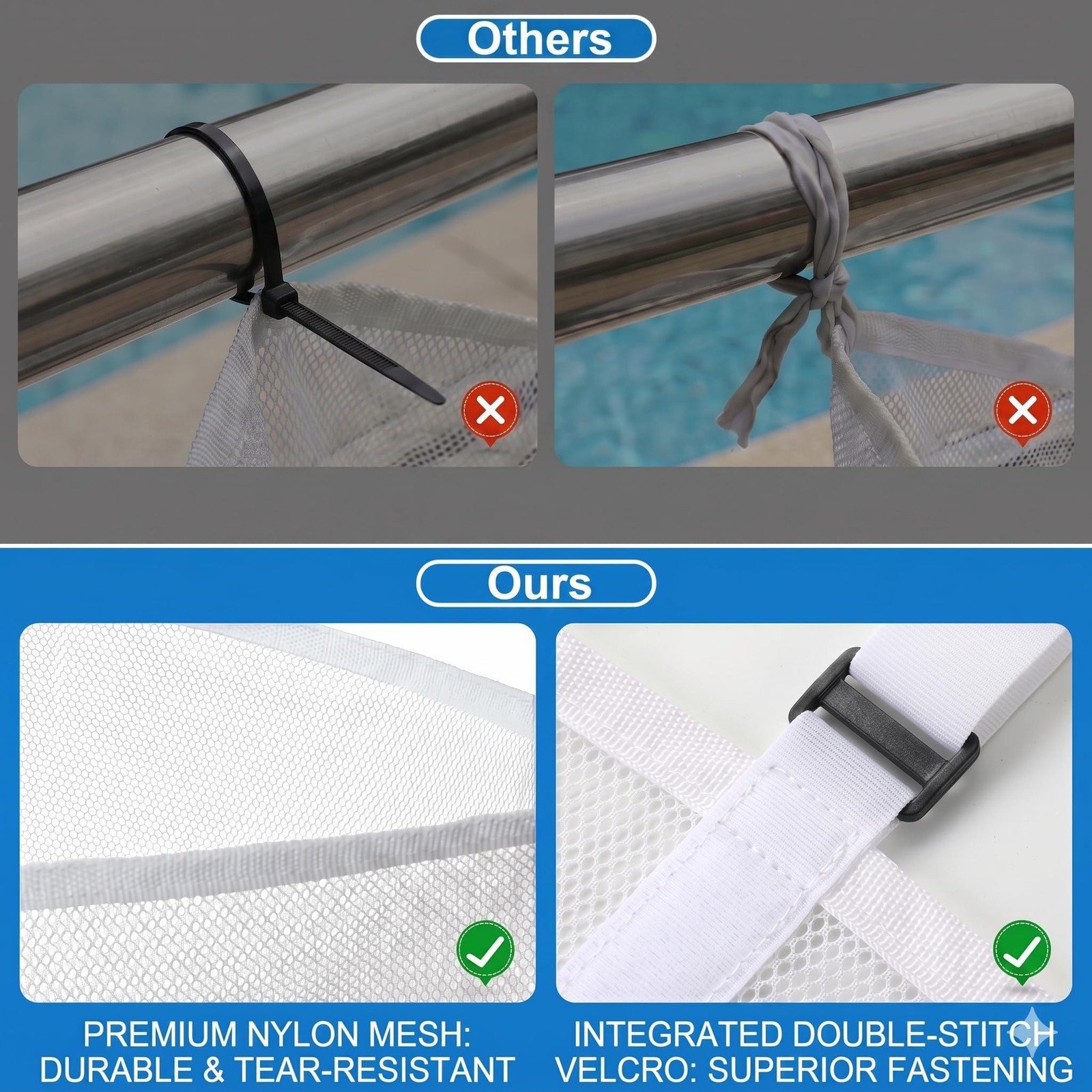 Poolside Perfection! 4-pack Poolside Mesh Storage Bags With Adjustable Straps