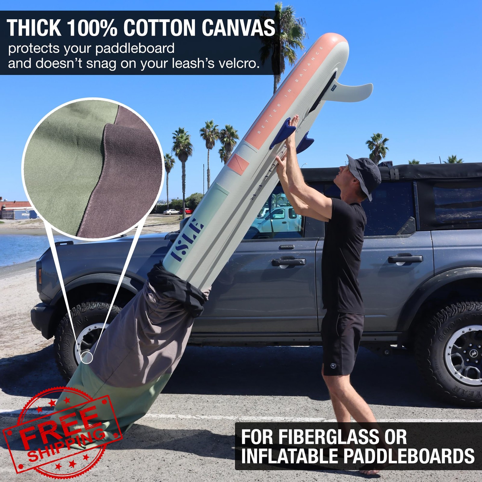 Ho Stevie! Canvas SUP Bag 12’0″ Black Gray Green