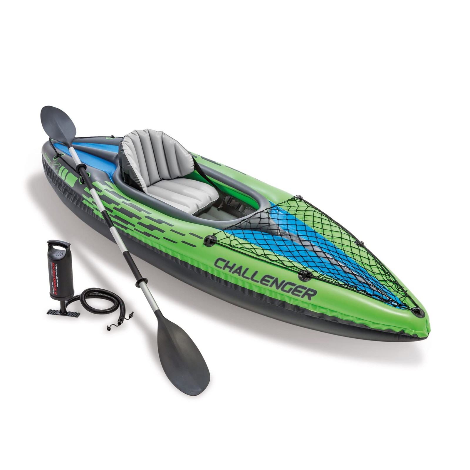 INTEX 68305EP Challenger K1 Inflatable Kayak Set Includes Deluxe 86in Kayak P…