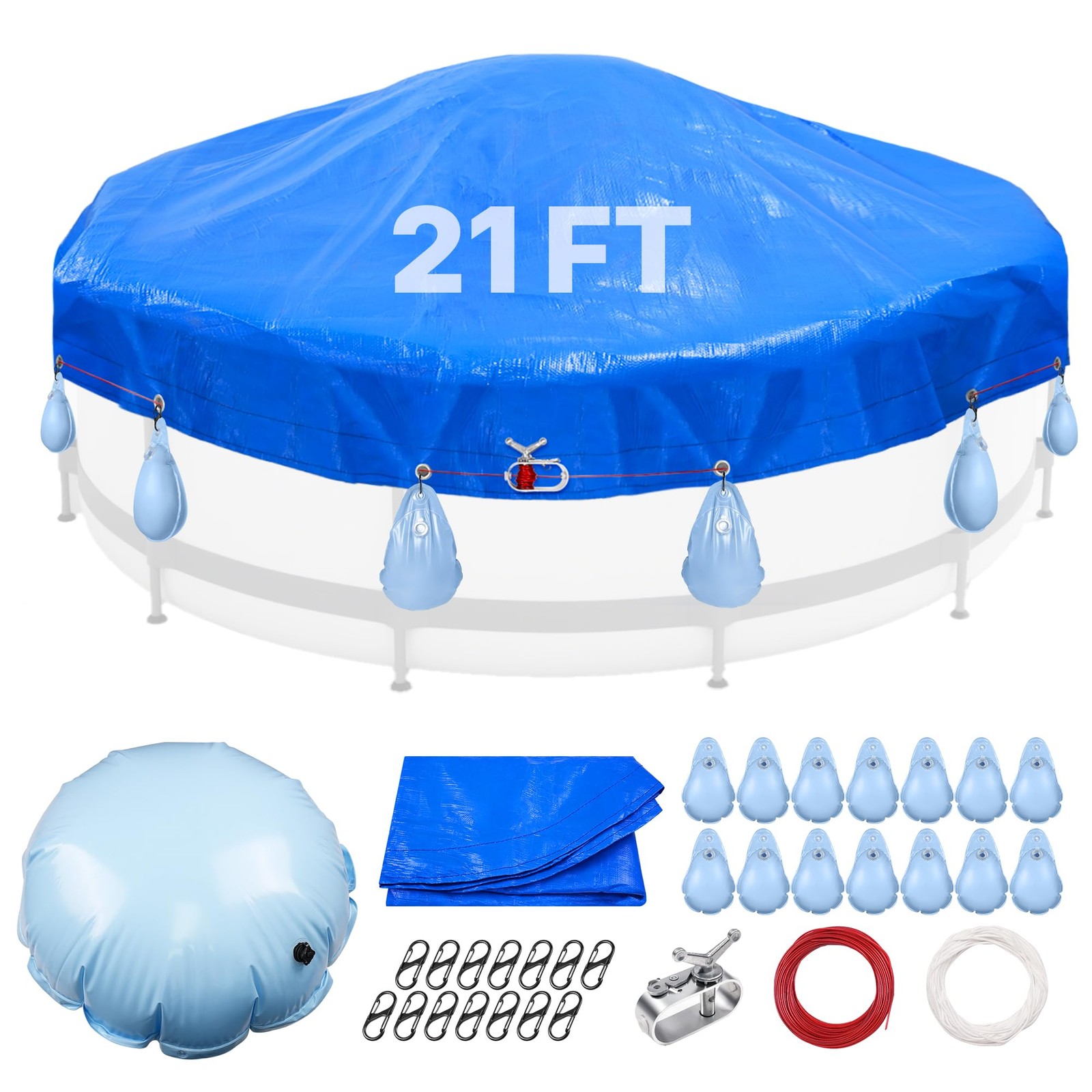21′ Round Pool Cover for Above Ground Pools – Winter Above Ground Pool Cover …