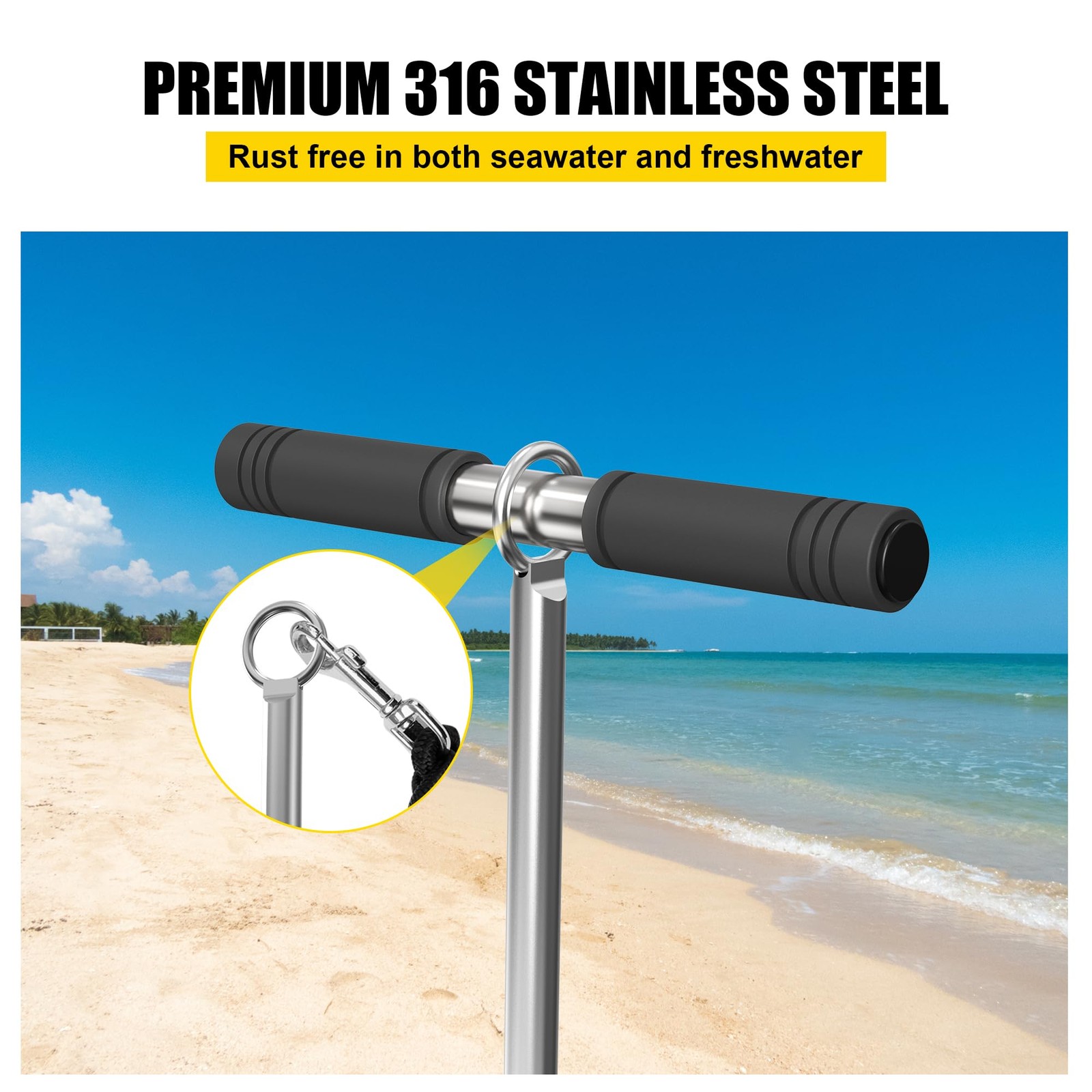 31″ Boat Sand Anchor, 316 Stainless Steel Screw-in Shallow Water Anchor