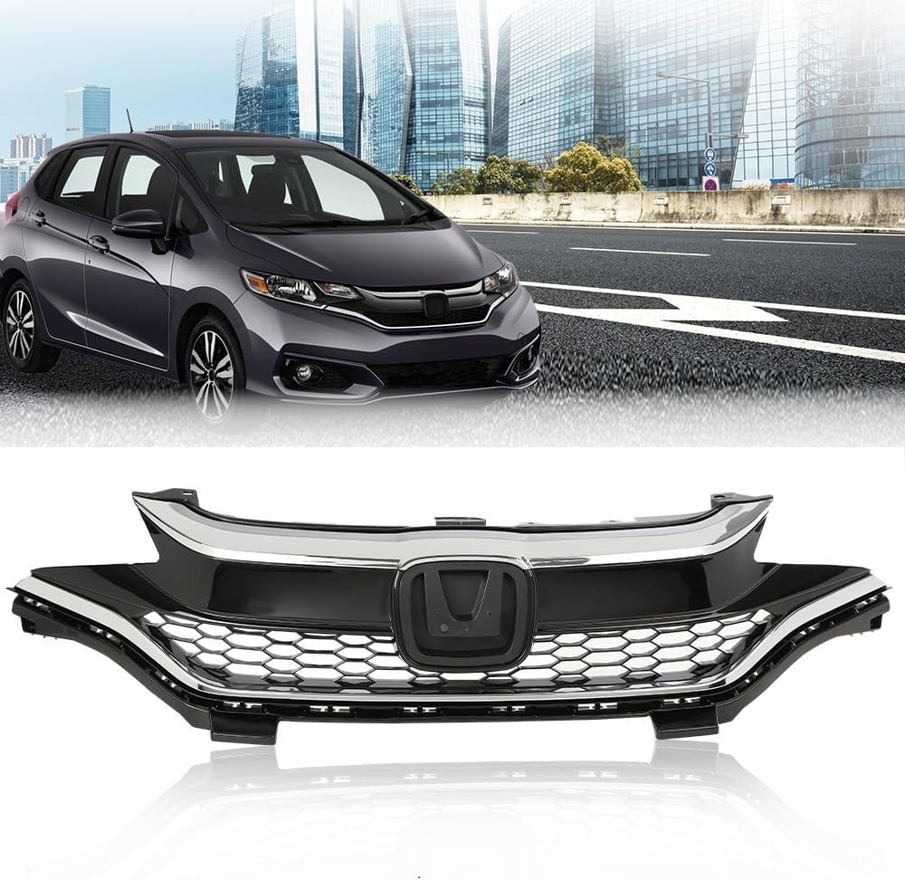 Front Upper Bumper Grille Compatible with Honda Fit 2018 2019 2020 71121-T5R-A5