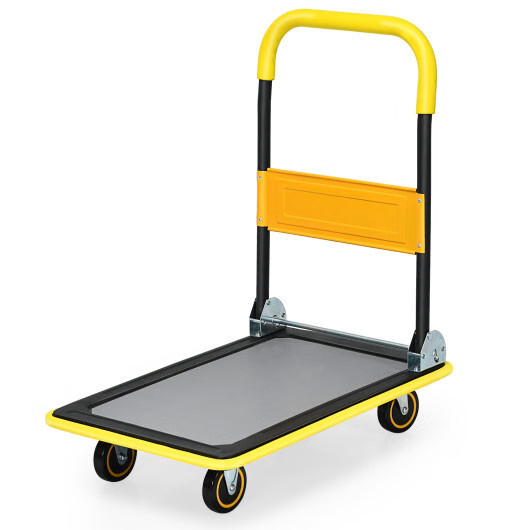 Costway 330lbs Folding Platform Cart Dolly Push Hand Truck Moving Warehouse Fold