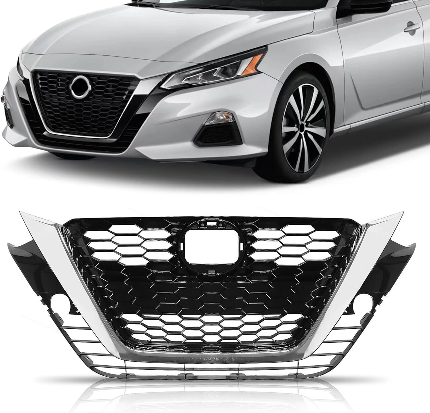 Front Upper Bumper Grille Hood Mesh Grill Assembly Compatible with 2019 2020 202