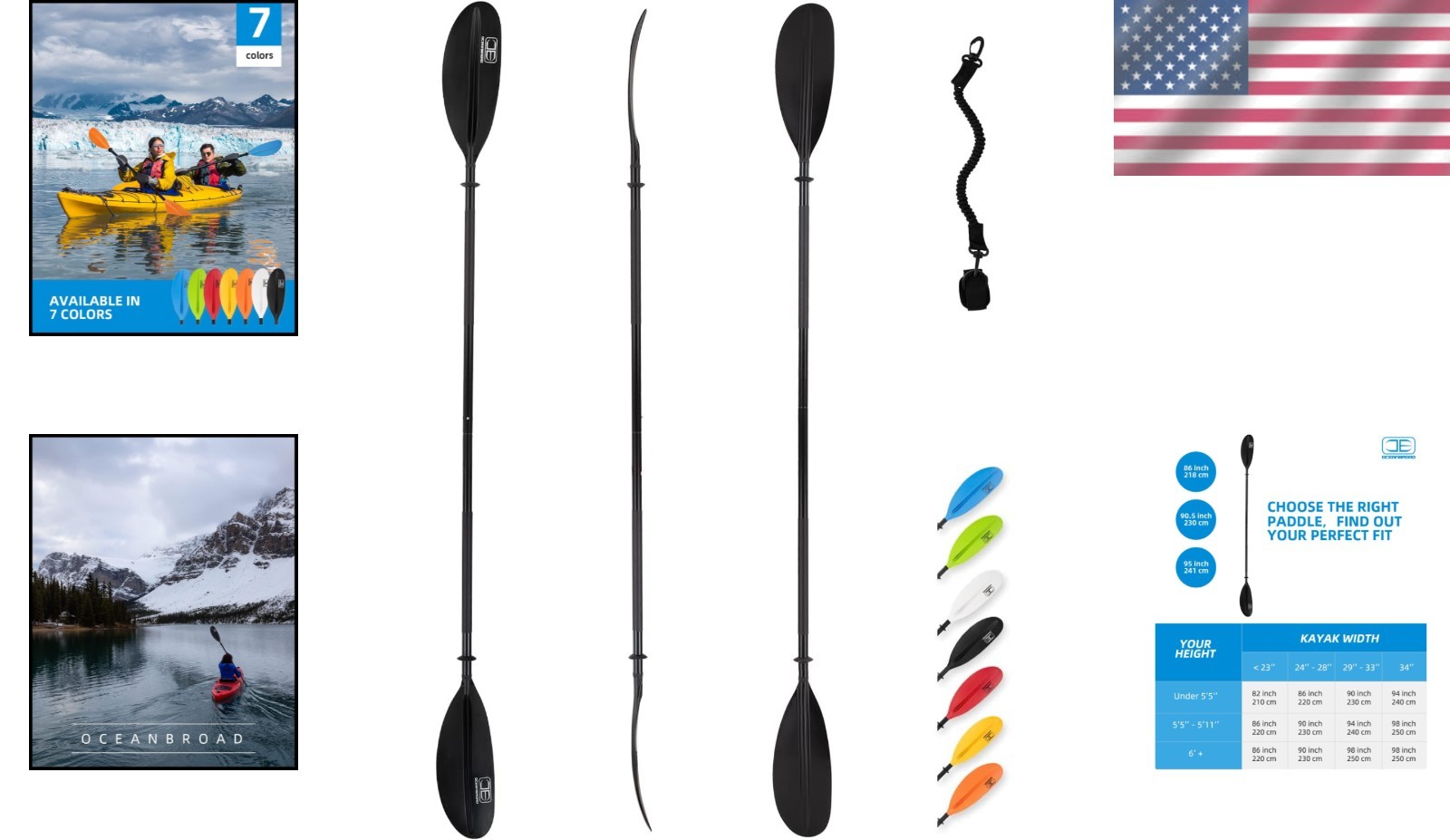 Versatile 95in/241cm Kayak Paddle for All-Season Use
