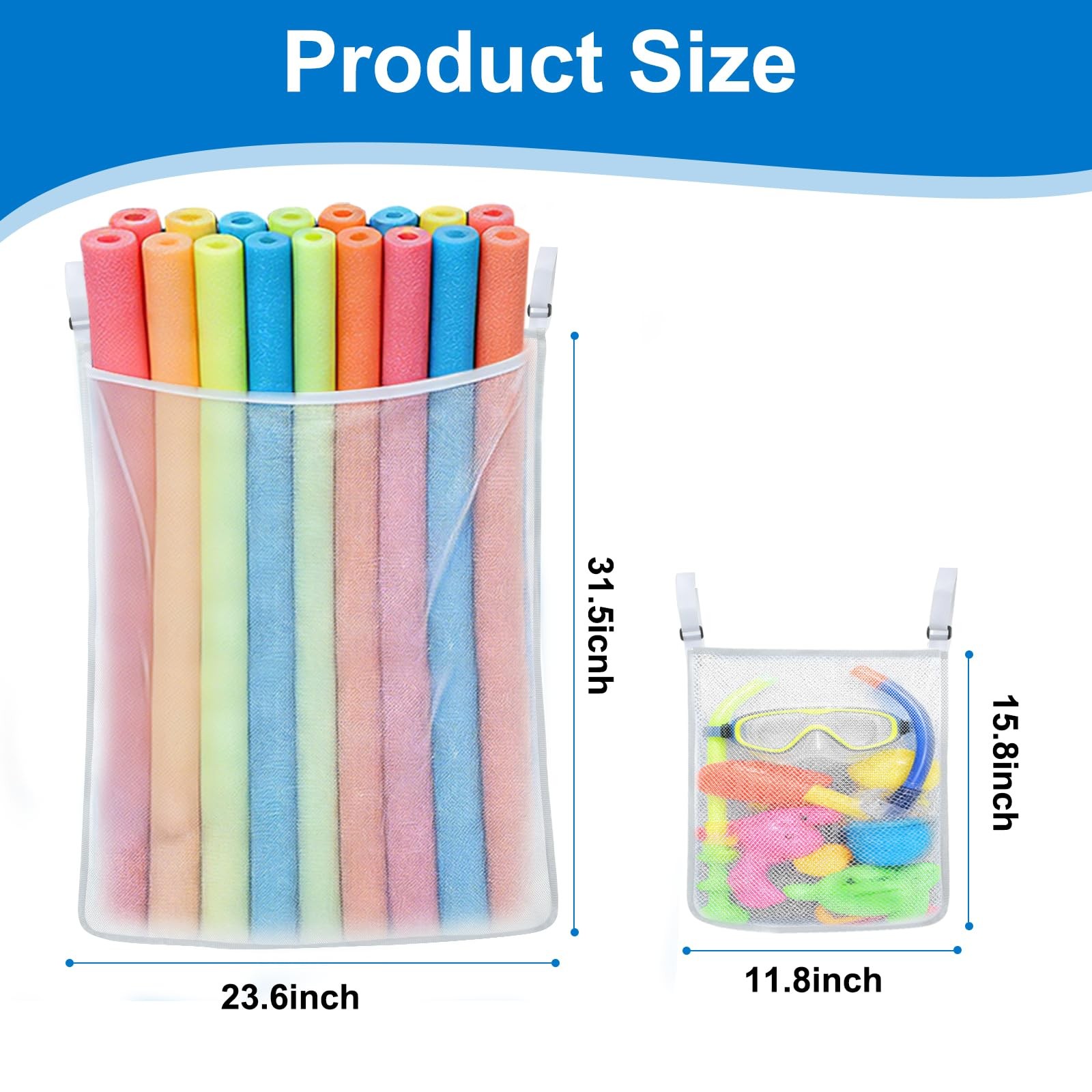 Poolside Perfection! 4-pack Poolside Mesh Storage Bags With Adjustable Straps