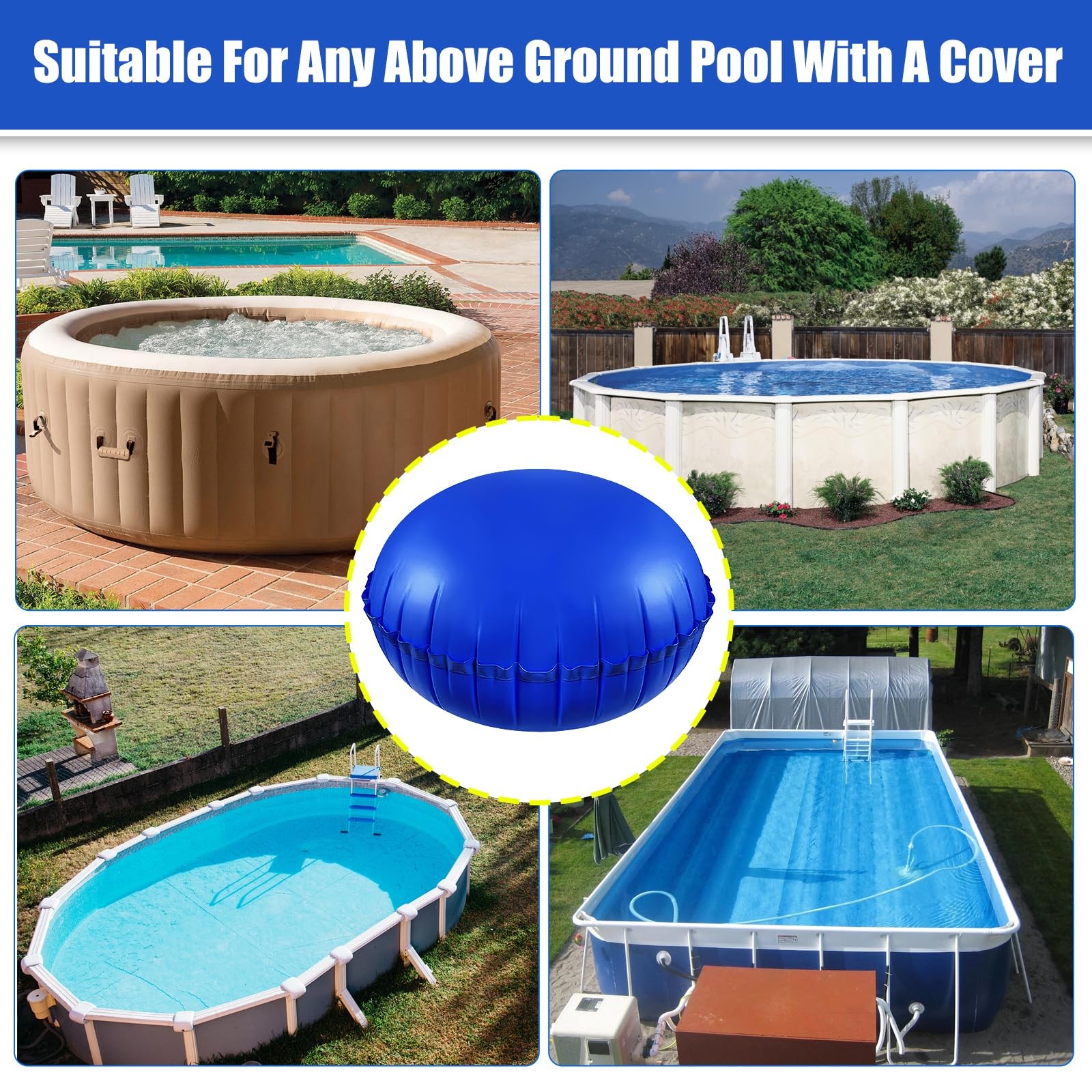 6ft Dia Pool Pillows, Pool Pillow, Inflatable Pool Pillows for Above Ground P…