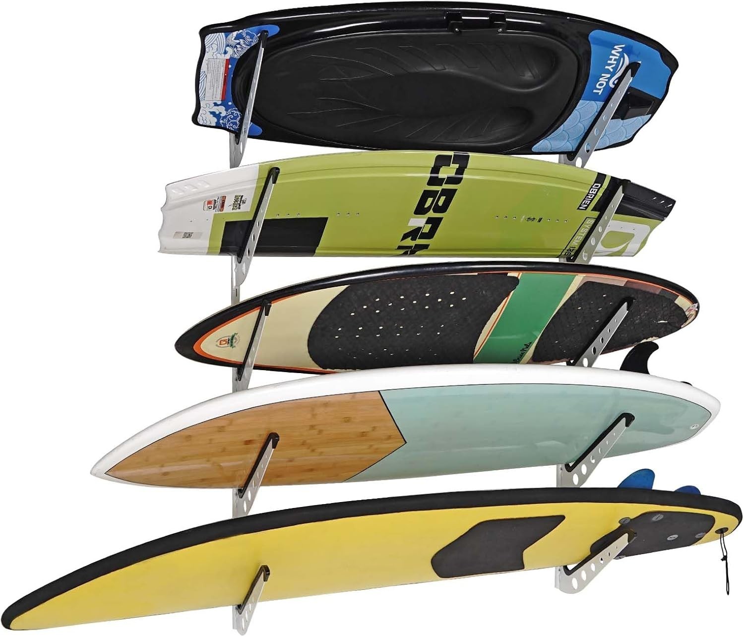 5 Board Surfboard Rack, Adjustable Surf Rack for Surfboard, Wakeboard, Snowbo…