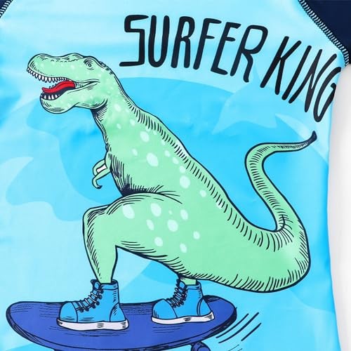 Toddler Swimsuit Boy 3 Piece Boys Swim Set Short Sleeve Boys Swim 3-4T Dinosaur