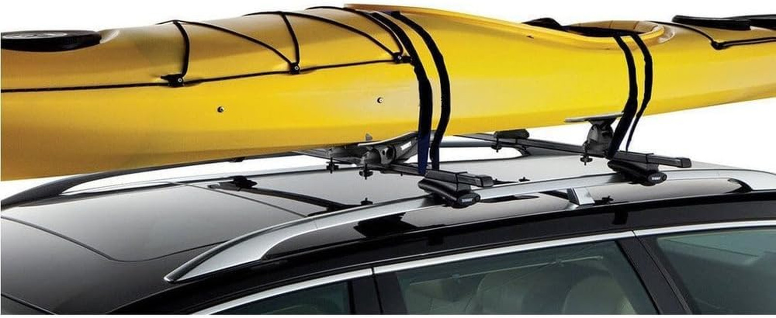 Surfboard Tie down Straps – 15 Ft Roof Rack for Surf, Kayak, SUP, Black 2 Pack