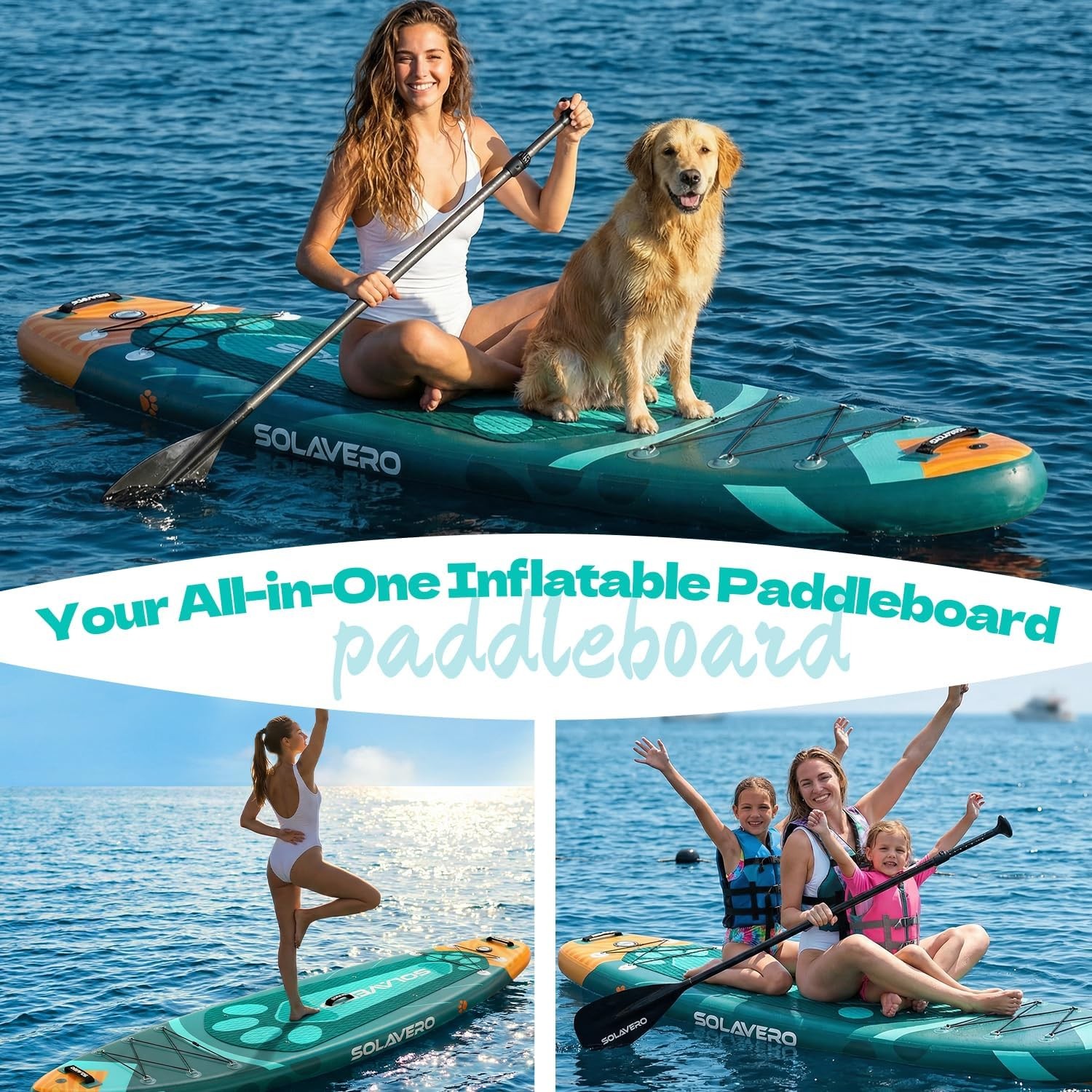 Inflatable Paddle Stand Up Board Accessories,11’6″x35″ Wide Stable SUP Board