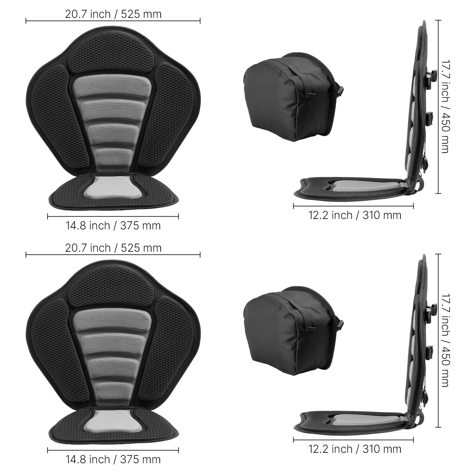 Uimoso 2 Pack Kayak Seat Universal Padded Kayak Seat 0.5″ Cushion with Backrest