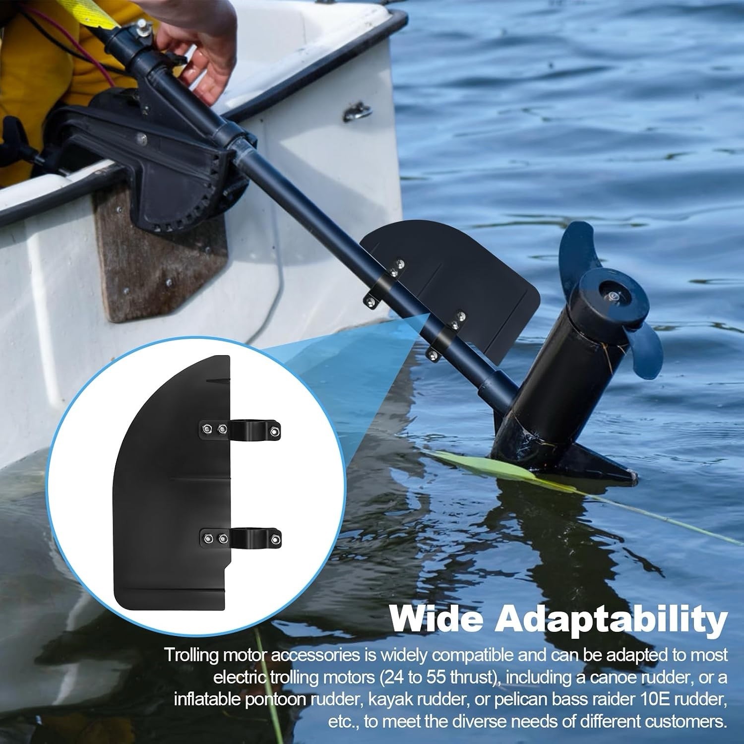 Trolling Motor Rudder, Boat Rudder Kit, Trolling Motor Accessories, Boat Rudd…