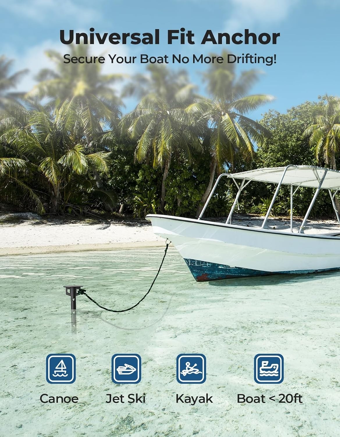 Kemimoto Boat Anchor Kayak Jet Ski PWC Shallow Water Sand Anchor