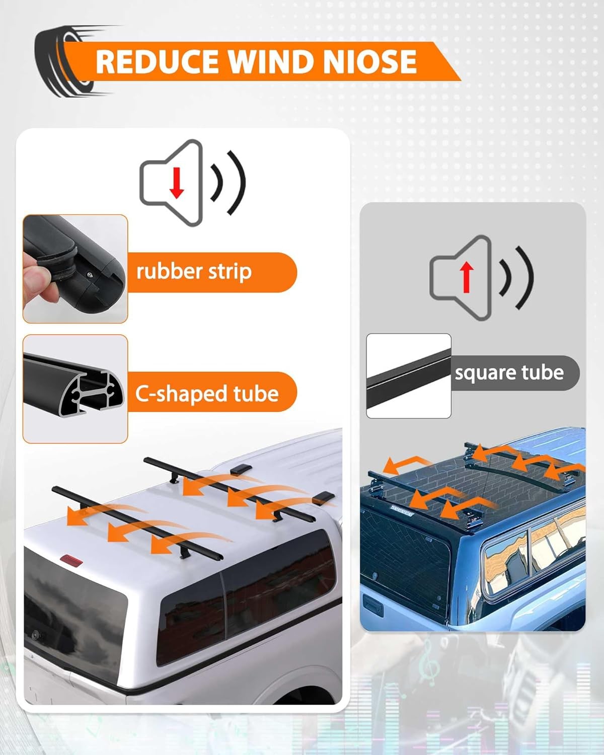 60″ Truck Topper Roof Rack Pickup Truck Cap Heavy Duty Aluminum Camper Shell