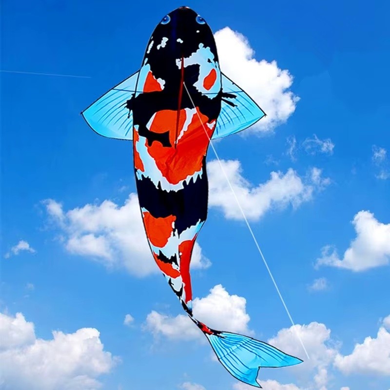 Large Fish Kite w/ 328 ft Handle Line – Ripstop Nylon – Easy Control – New