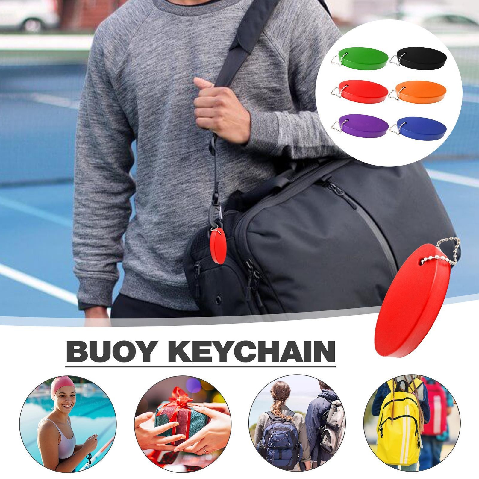 Foam Buoy Keychain Oval Floating Keyring Canoe Acce Keyring Water Sports