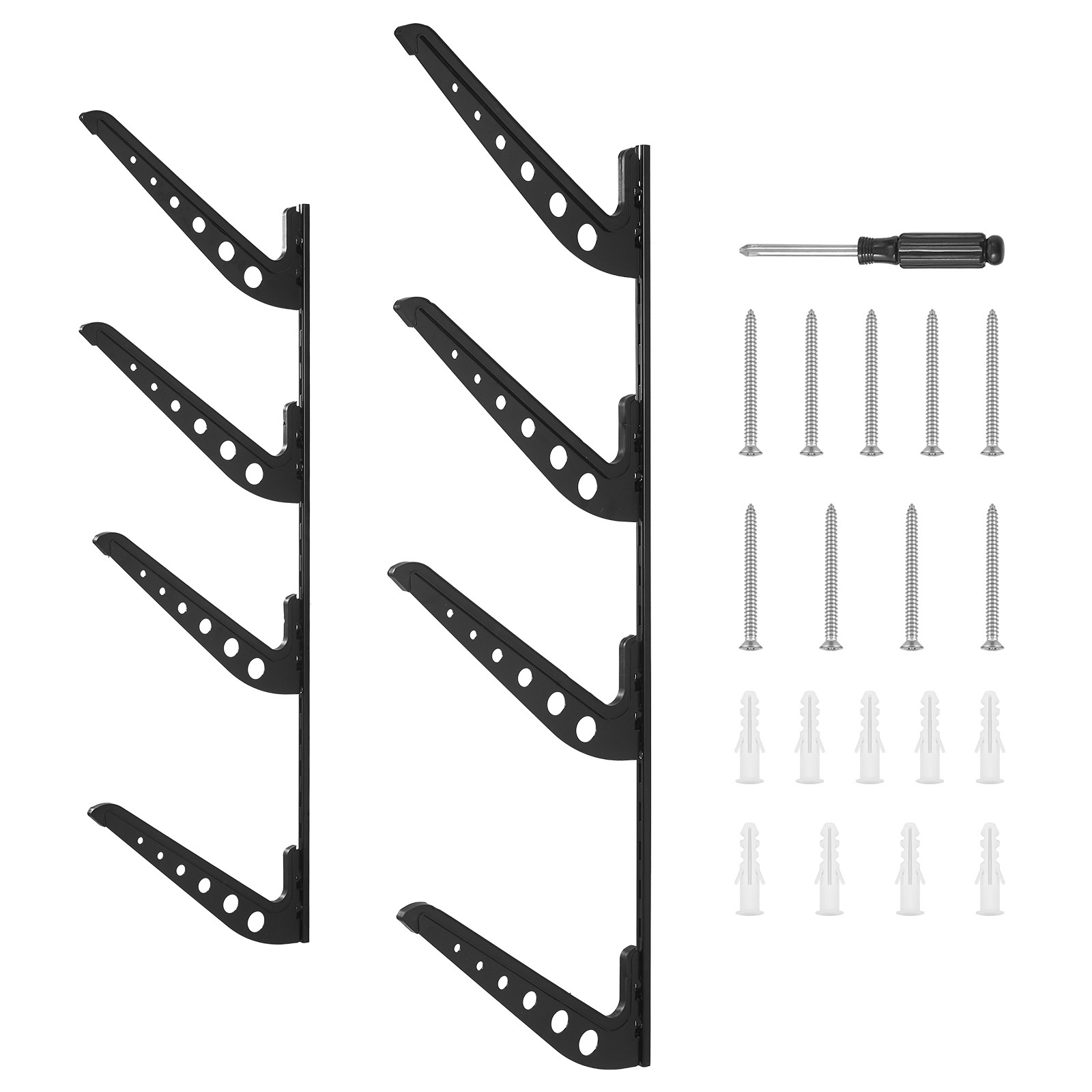 VEVOR Surfboard Wall Mount 4 Tiers Horizontal Surfboard Rack for Storage Display
