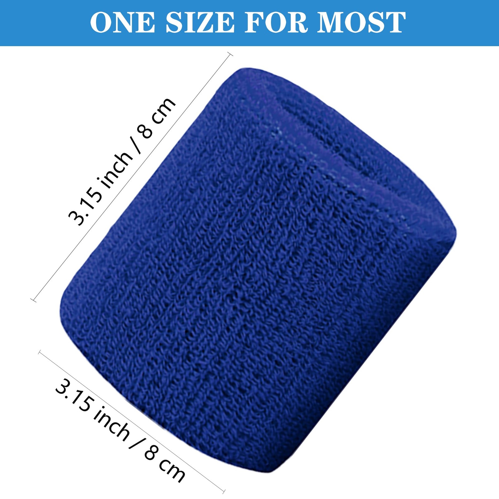 IMAGERIO 8 Pack Wrist Sweatbands Tennis Assorted, Blue+Black+White+Gray