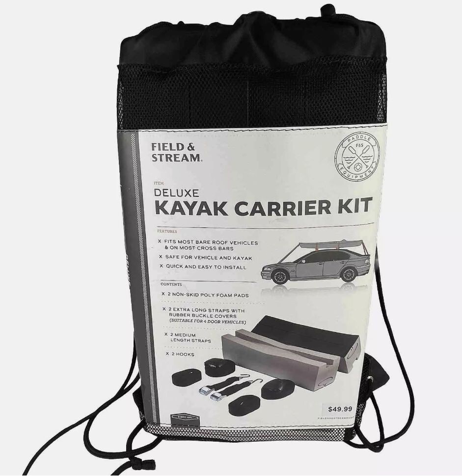 Field & Stream Auto Roof Top Deluxe Kayak Carrier Kit – Complete With