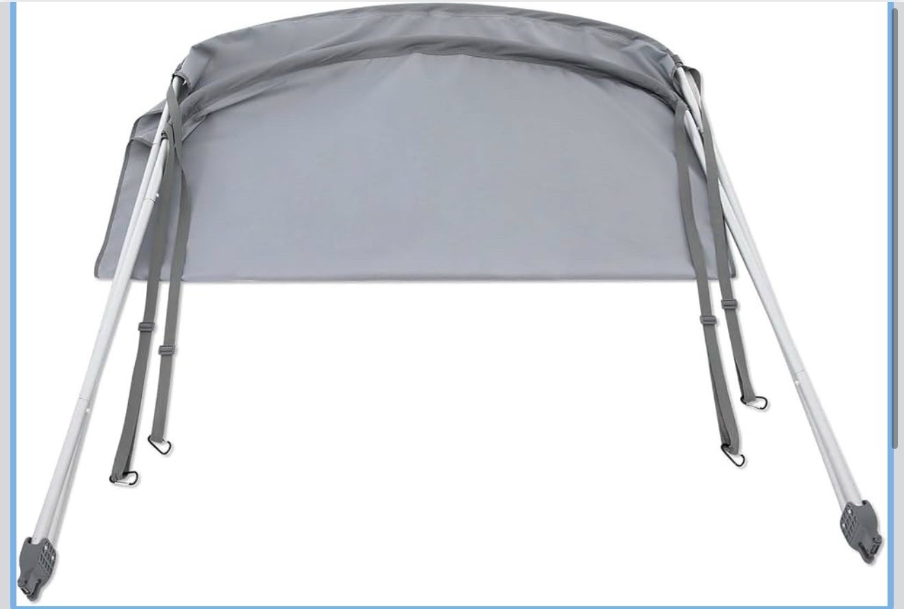 Intex Bimini Top Sun Shade Canopy Cover with Aluminum Frame for Mariner, Seahawk