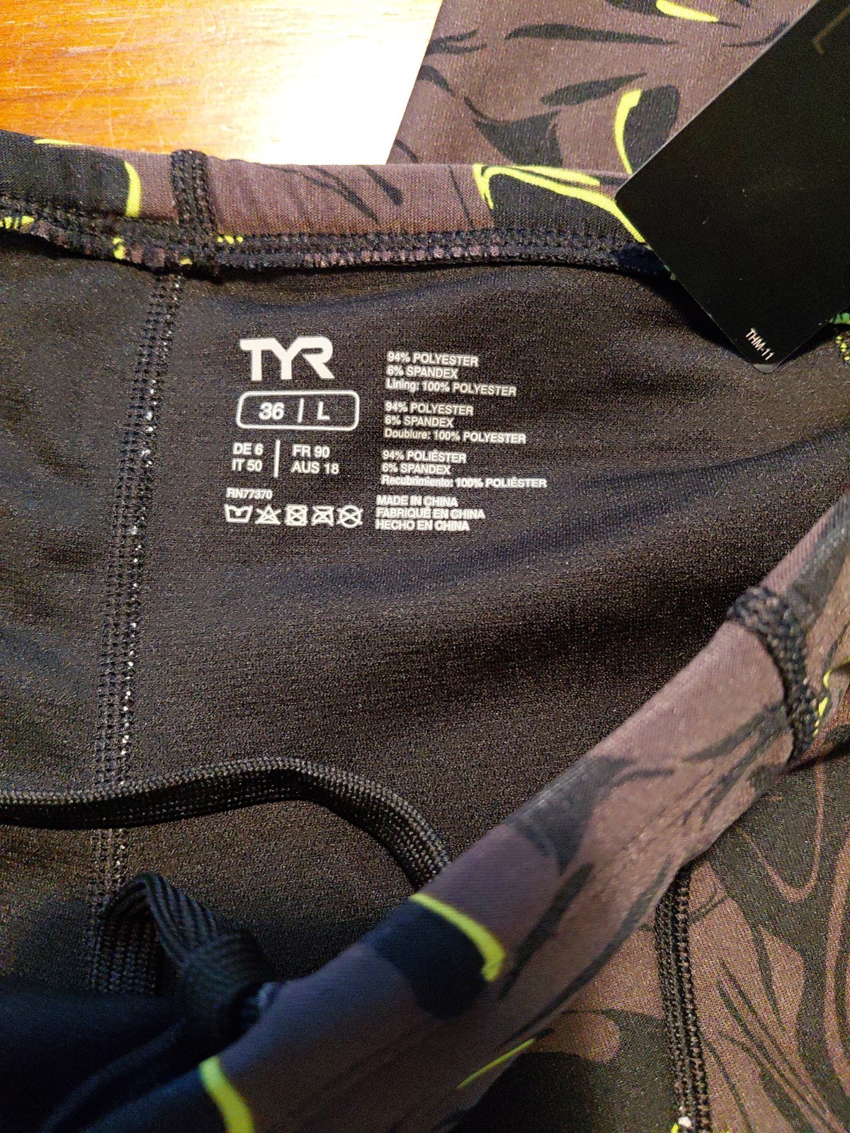 TYR Durfast Elite Blade Splice Jammer Galaxy Black/Lime Mens Size 36 Large