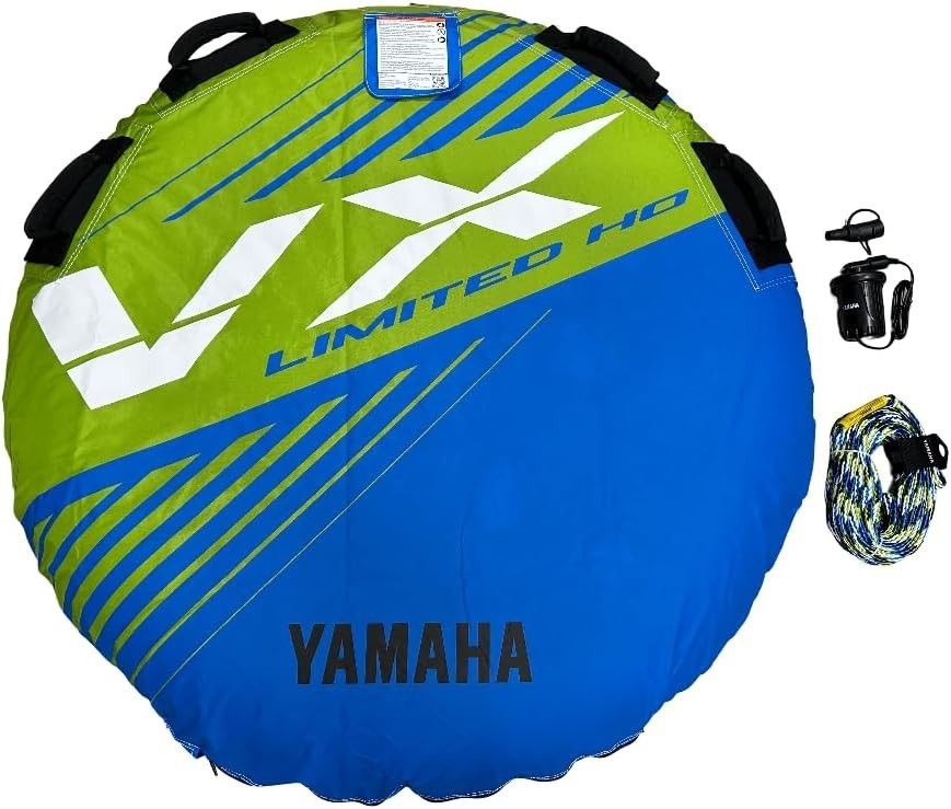 Yamaha Inflatable Towable Tube for Boating & Jetski – Pump & Rope Included 54″