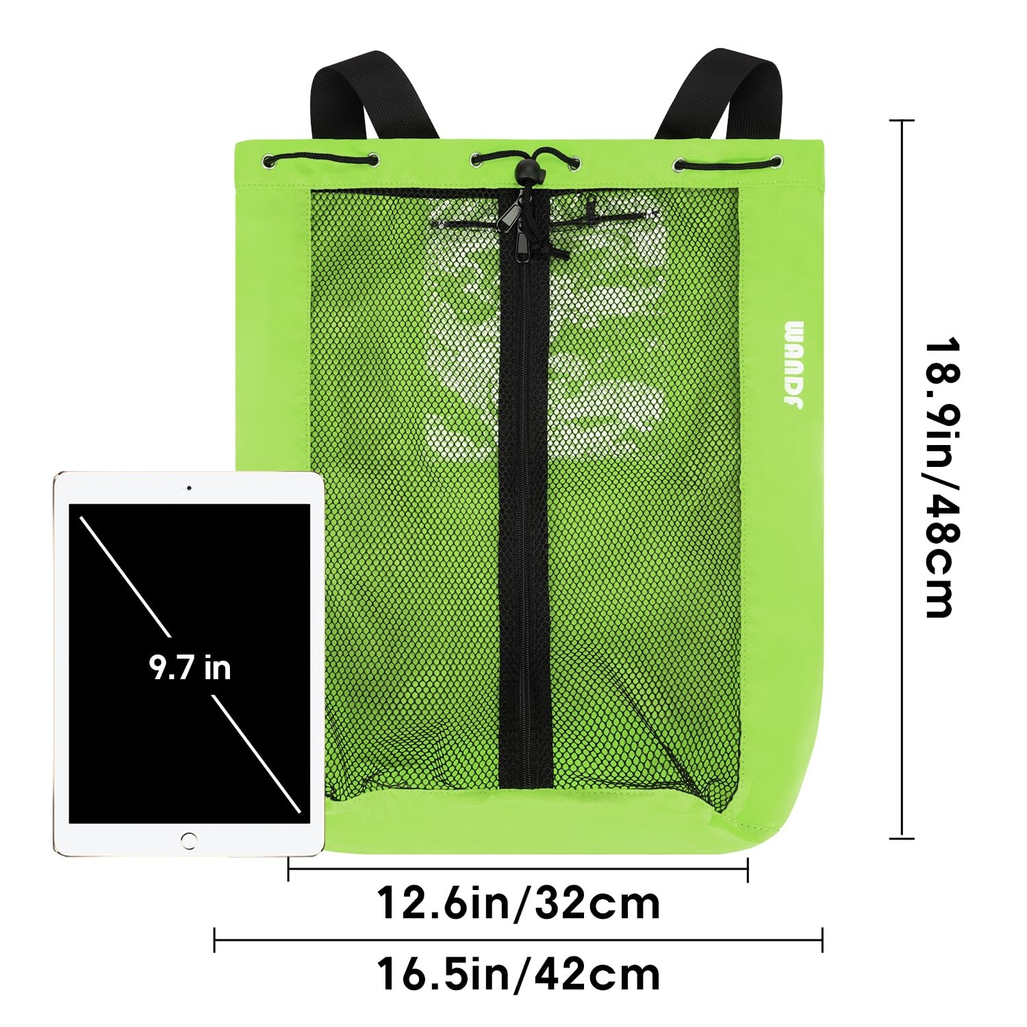 Swim Bag Mesh Drawstring Backpack Beach Gym Workout Gear Organizer Bag