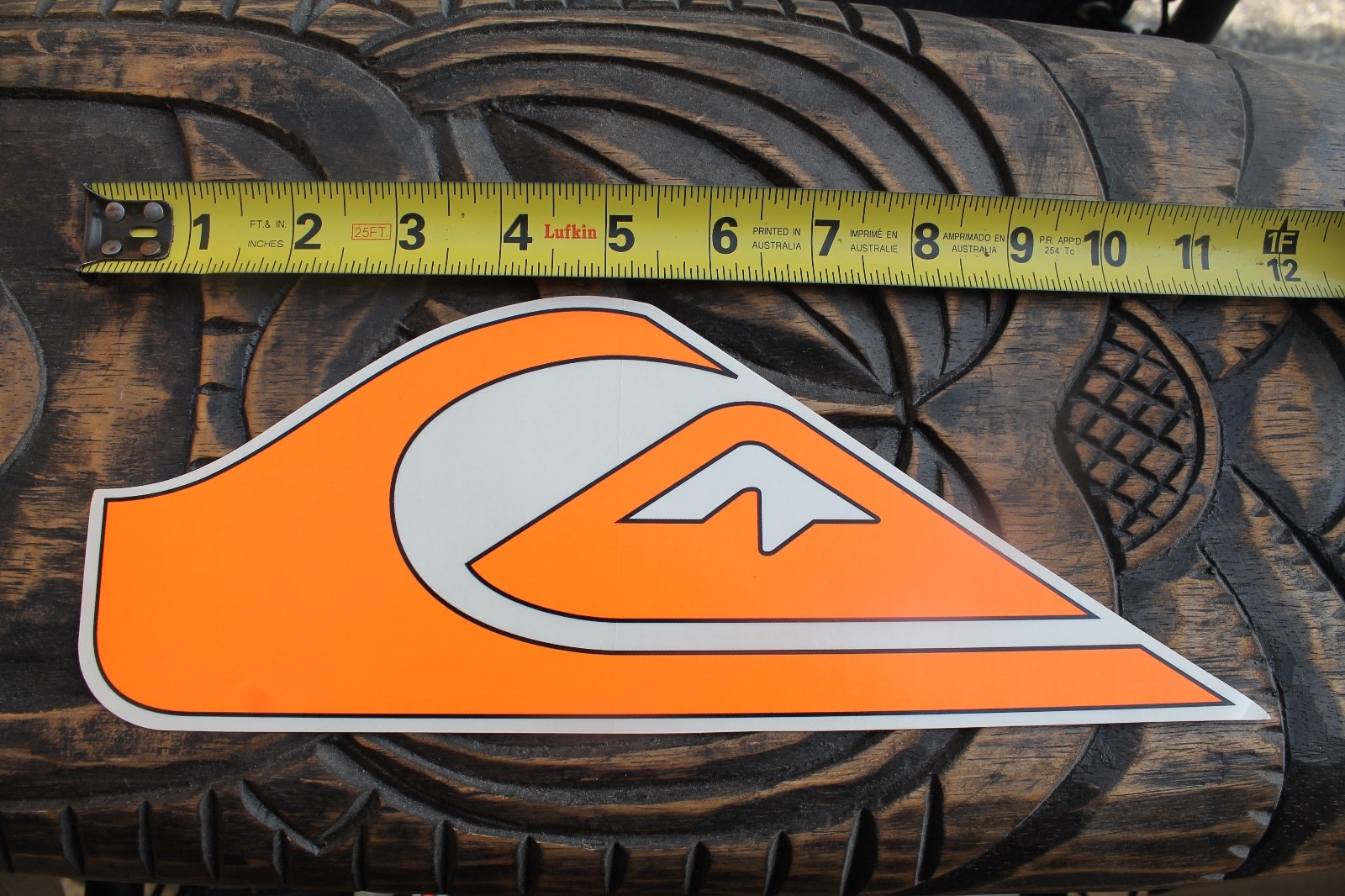QUIKSILVER Surfboards Neon Orange Wave Mountain Logo Clear Retro Surfing STICKER