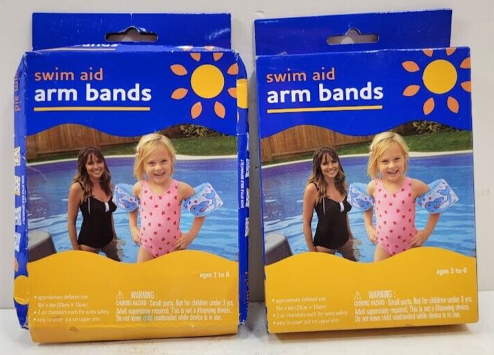 NOS 2 boxes Swim Aid Inflatable Arm bands Training floaties for ages 3-6
