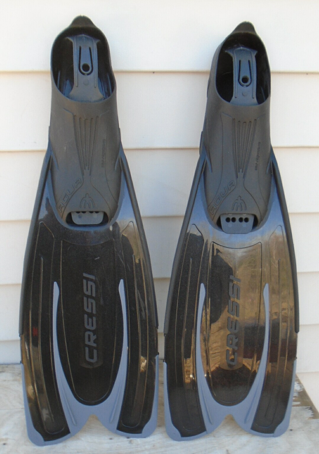 NEW Cressi Agua Snorkel / Swim Fins – Black/Gray – Full Foot Multiple Sizes