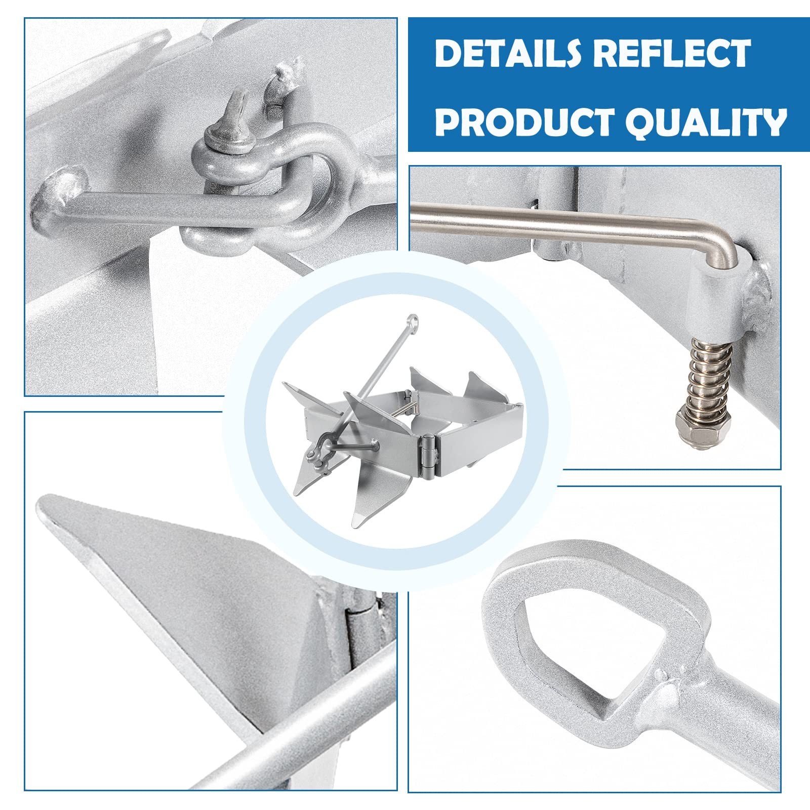 Box Fold Hold Anchor for Boats 18-30 Feet – 20 lb, High Strength Galvanized S…
