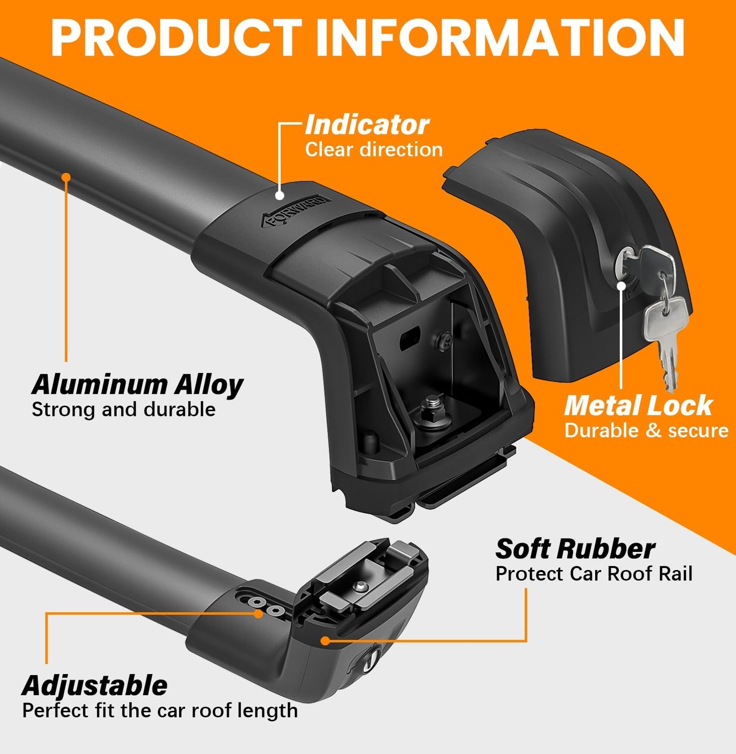 300lbs Roof Rack Cross Bars Compatible with Jeep Grand Cherokee 2011-2021 wit…