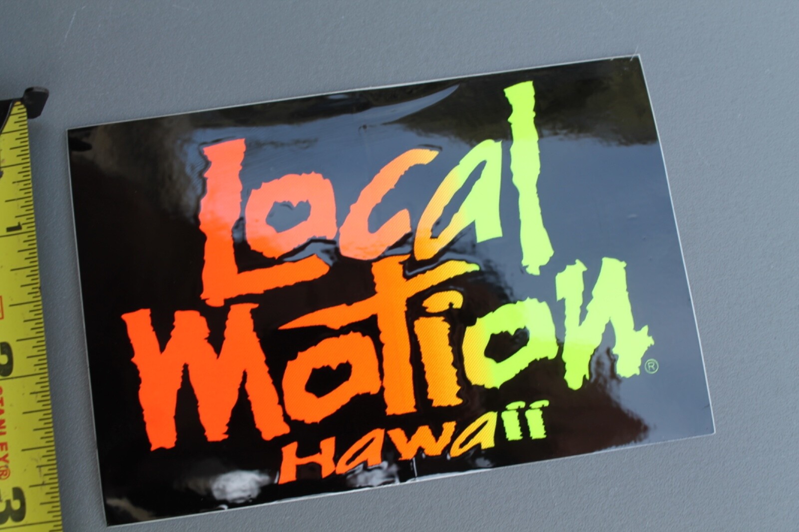 LOCAL MOTION Hawaii Surfboards Neon Orange Fade 80’s LM1 Vintage Surfing STICKER