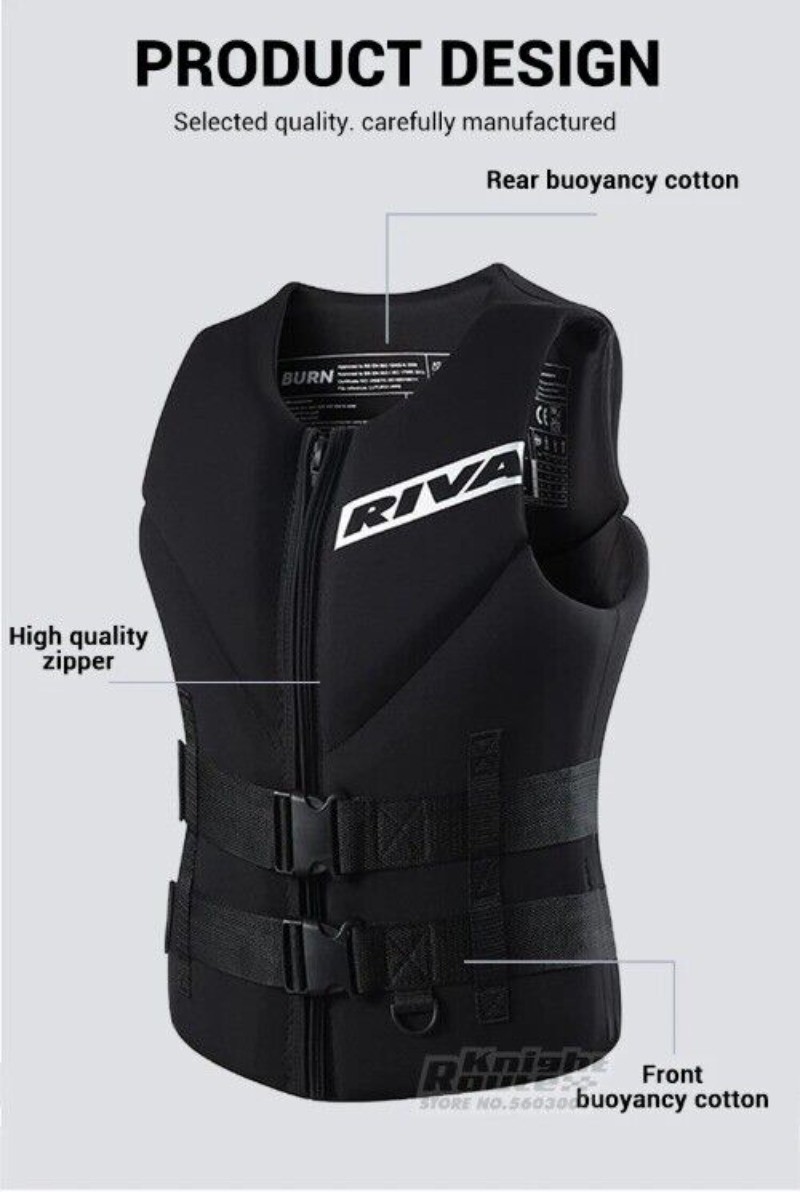 Life Jacket Adults Vest Surf Motorboats Ski Kayak Fishing Vest Wakeboard Raft