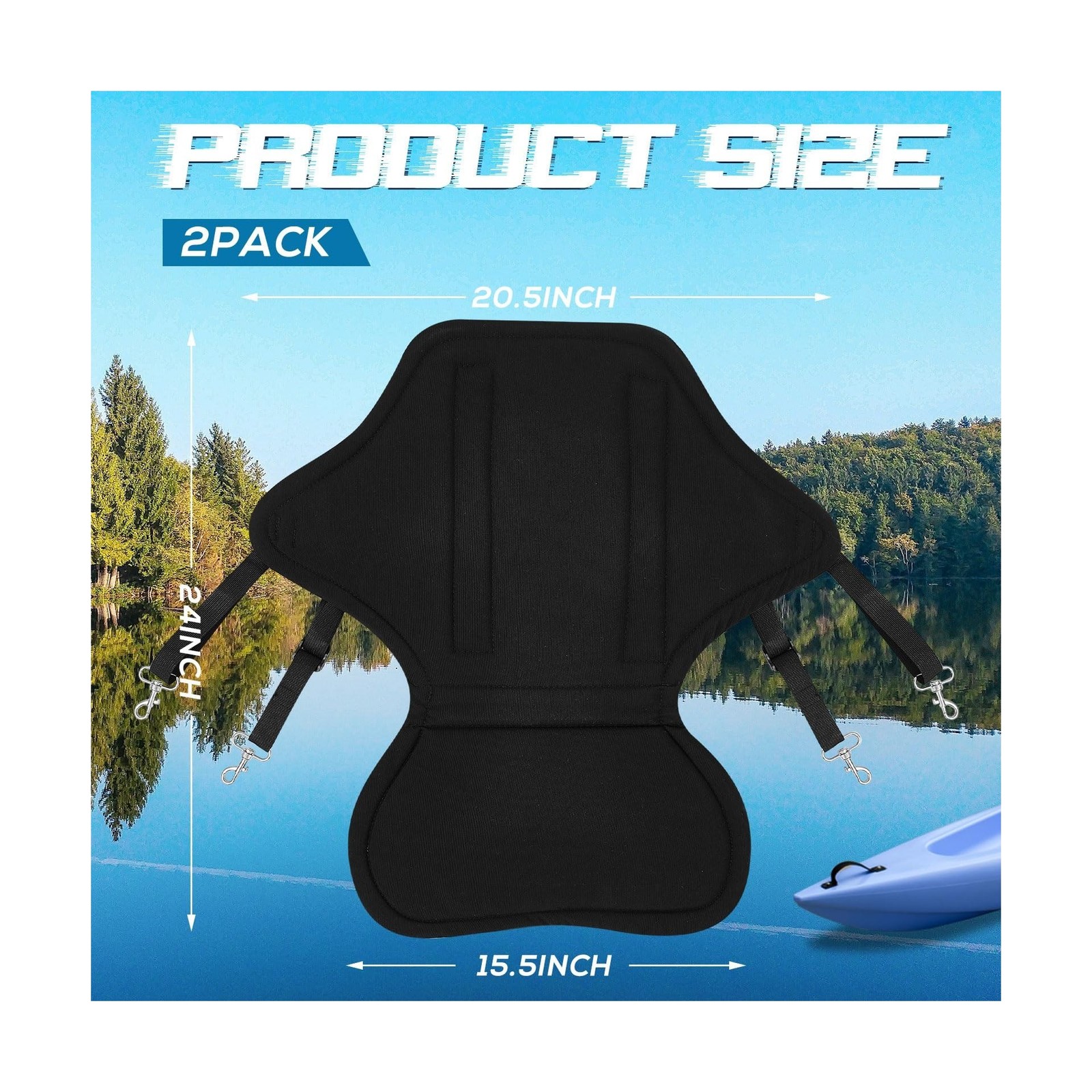 Lewtemi 2/4 Pack Padded Kayak Seat Fishing Boat Seat with Stora… Fast USA SHIP